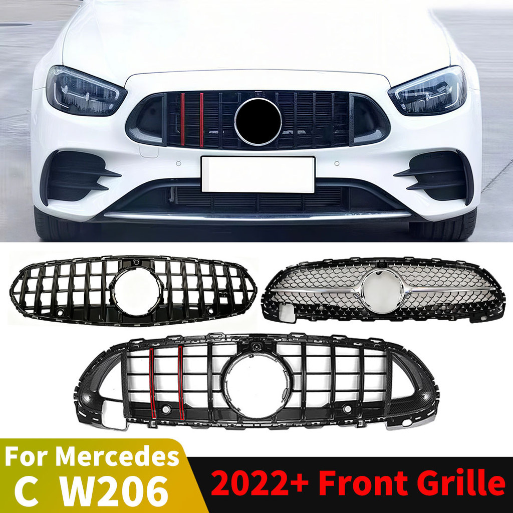 Mặt nạ lưới tản nhiệt phía trước Kiểu dáng điều chỉnh cho Mercedes Benz C C43 W206 S206 2022 2023 2024 2025 như C200 C220 C300 AM Line hoặc tất cả các địa hình bất động sản