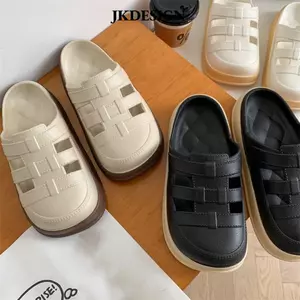Dép Nữ JKDESIGN, Dép Đi Biển Đế Dày PVC, Mùa Hè Chống Trơn Trượt Bánh Mì Loaf Trong Nhà Giày Đi Bộ Ngoài Trời