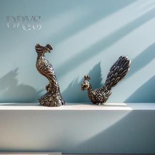 (TFT) 1 Chiếc Vintage Động Vật Tượng Nhỏ Đồng Thau Cổ Peaco Tượng Nhỏ Để Bàn Trang Trí Thu Nhỏ Trang Trí Nhà Phụ Kiện MỚI