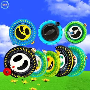 GHX 1 Miếng Ngoài Trời Tròn Màu Xanh Cầm Cho Fying Diều 100-400M Diều Cuộn Cuộn Bánh Xe Lửa Dây Tay Cầm Bay Dụng Cụ Dây Xoắn VN