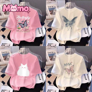 Động Vật Bướm & Động Vật Mèo Hoạt Hình In Hình Cổ Tròn Tay Ngắn Cổ Tròn Cho Bé Trai Và Bé Gái