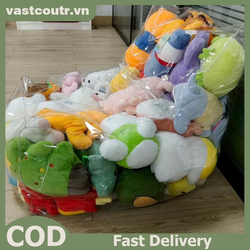 COUTR Trong Suốt Trẻ Em Sang Trọng Đồ Chơi Bảo Quản Ghế Bao Túi Đậu Có Dây Kéo Dung Tích Chống Thấm Nước Túi Bảo Quản Búp Bê Lớn VN