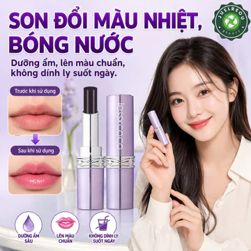 [Lâu Trôi Và Bóng Mượt] Son Bóng Dưỡng Ẩm Đổi Màu Theo Nhiệt Độ / Son Lâu Trôi Và Không Phai Màu / Son Bóng Dưỡng Ẩm Sâu / Màu Sắc Bền Lâu / Không Bết Dính Và Không Lem