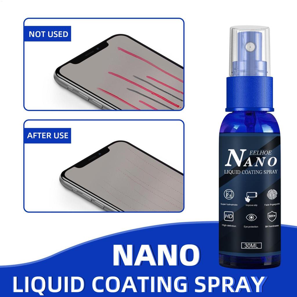 30ml Điện thoại di động Xịt phủ Nano Chống trầy xước Phim màn hình kỵ nước Bảo vệ chất lỏng Oleophobic Màn hình điện thoại Xịt shopidaevn