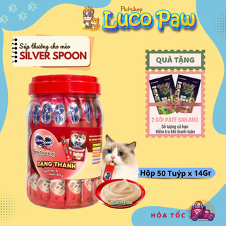 [HỘP 50 THANH] Súp thưởng Silver Spoon dạng thanh cho mèo (THANH 14g) - 6 Vị Thơm Ngon