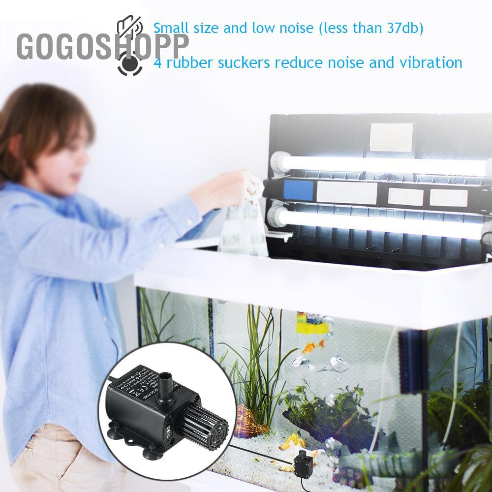 Gogoshopp Máy bơm nước không chổi than mini DC12V 6W siêu yên tĩnh Decdeal với đài phun nước chìm không thấm nước dành cho nữ 5,5x2,1mm Bể cá tuần hoàn 300L/H Nâng 300cm
