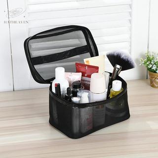 [hatheaven] Túi đựng mỹ phẩm trong suốt bằng lưới di động Hộp đựng trang điểm dành cho nữ Dây kéo du lịch Trang điểm Nhà vệ sinh Túi đựng đồ đẹp Túi đựng đồ đẹp