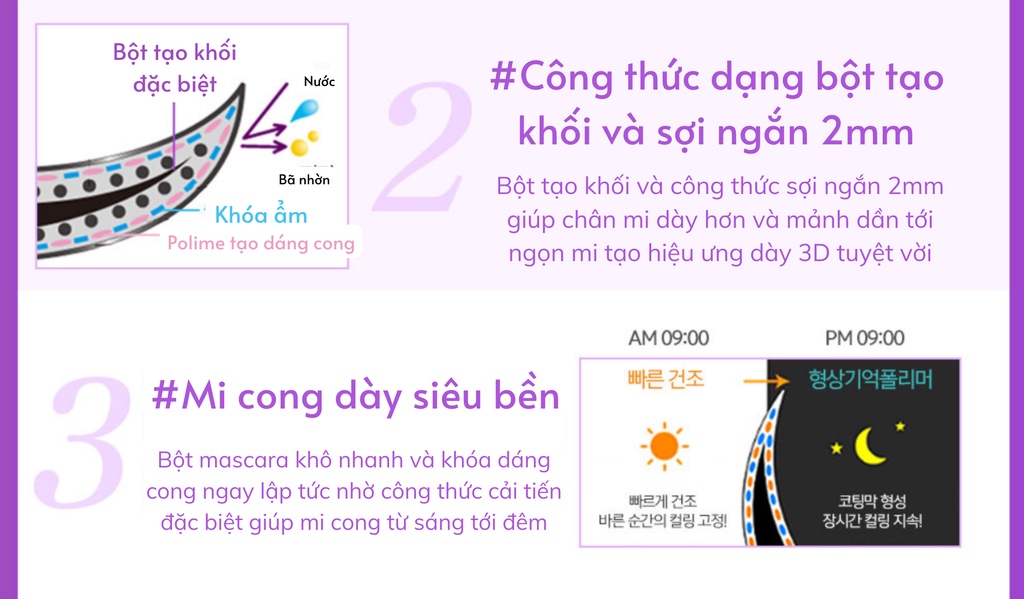 Mô tả Mascara màng film nâng cong dày mi Kissme Heroine Make Curl Waterproof Mascara Advanced Film 6G - 5