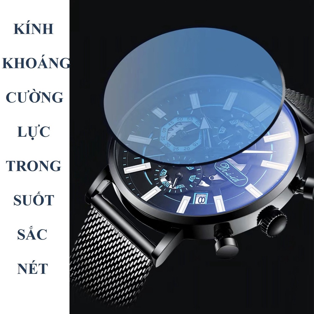 Mô tả Đồng hồ nam cao cấp DIZIZID chính hãng chống nước chạy Full kim và lịch ngày Dạ quang trong đêm DZ-A063 - 5