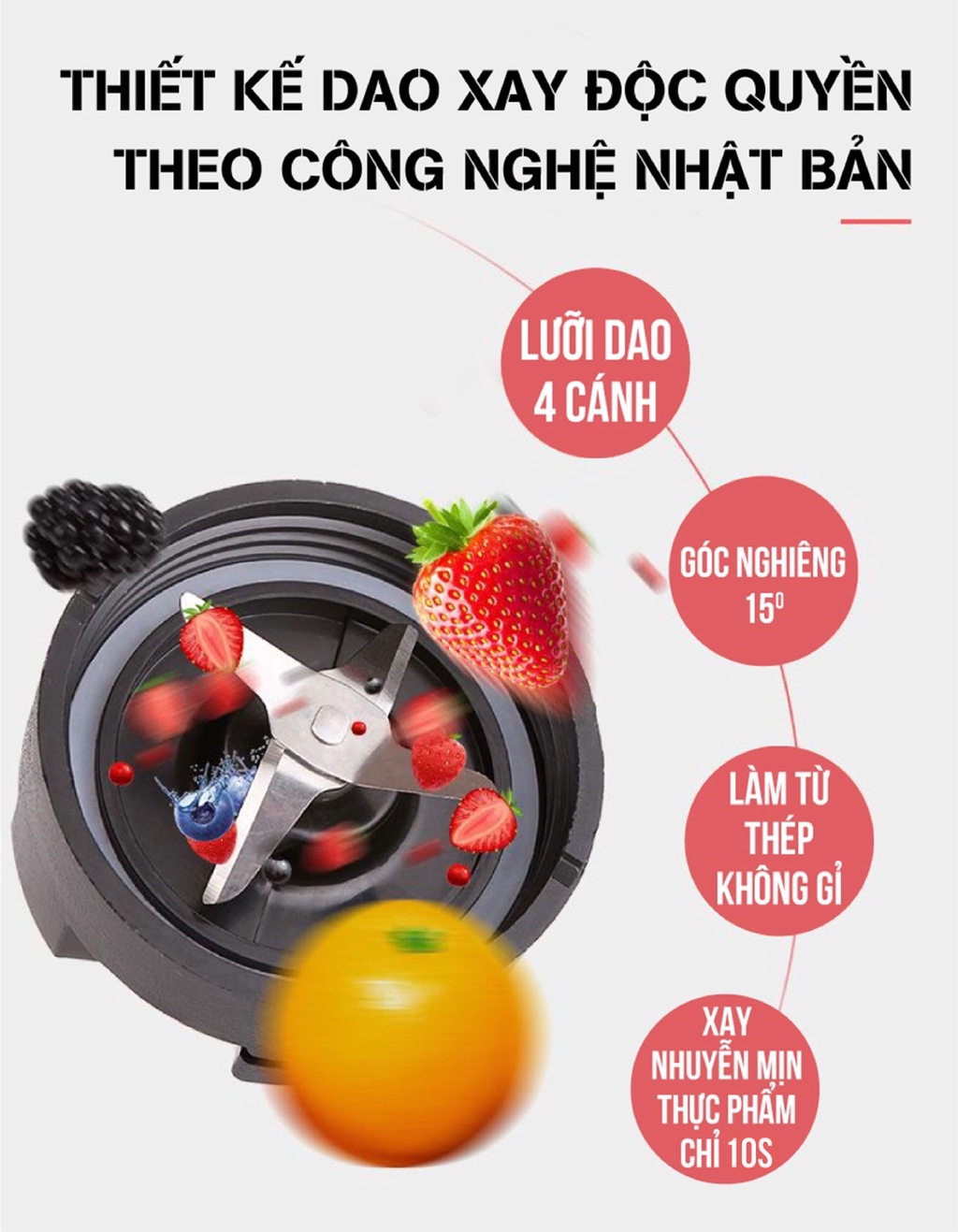 Mô tả Máy Xay Sinh Tố Đa Năng Masuto Blender Chuyên Say Các Món Healthy Eat Clean Mua 1 Tặng 1 - 5