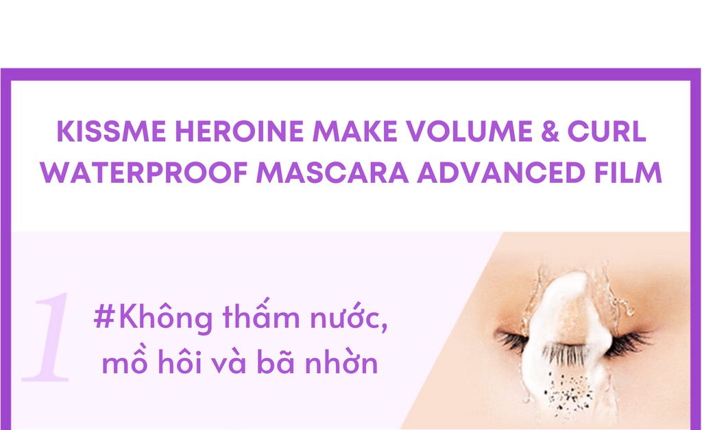 Mô tả Mascara màng film nâng cong dày mi Kissme Heroine Make Curl Waterproof Mascara Advanced Film 6G - 3