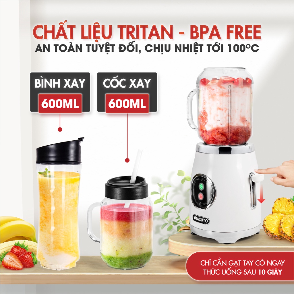 Mô tả Máy Xay Sinh Tố Đa Năng Masuto Blender Chuyên Say Các Món Healthy Eat Clean Mua 1 Tặng 1 - 3