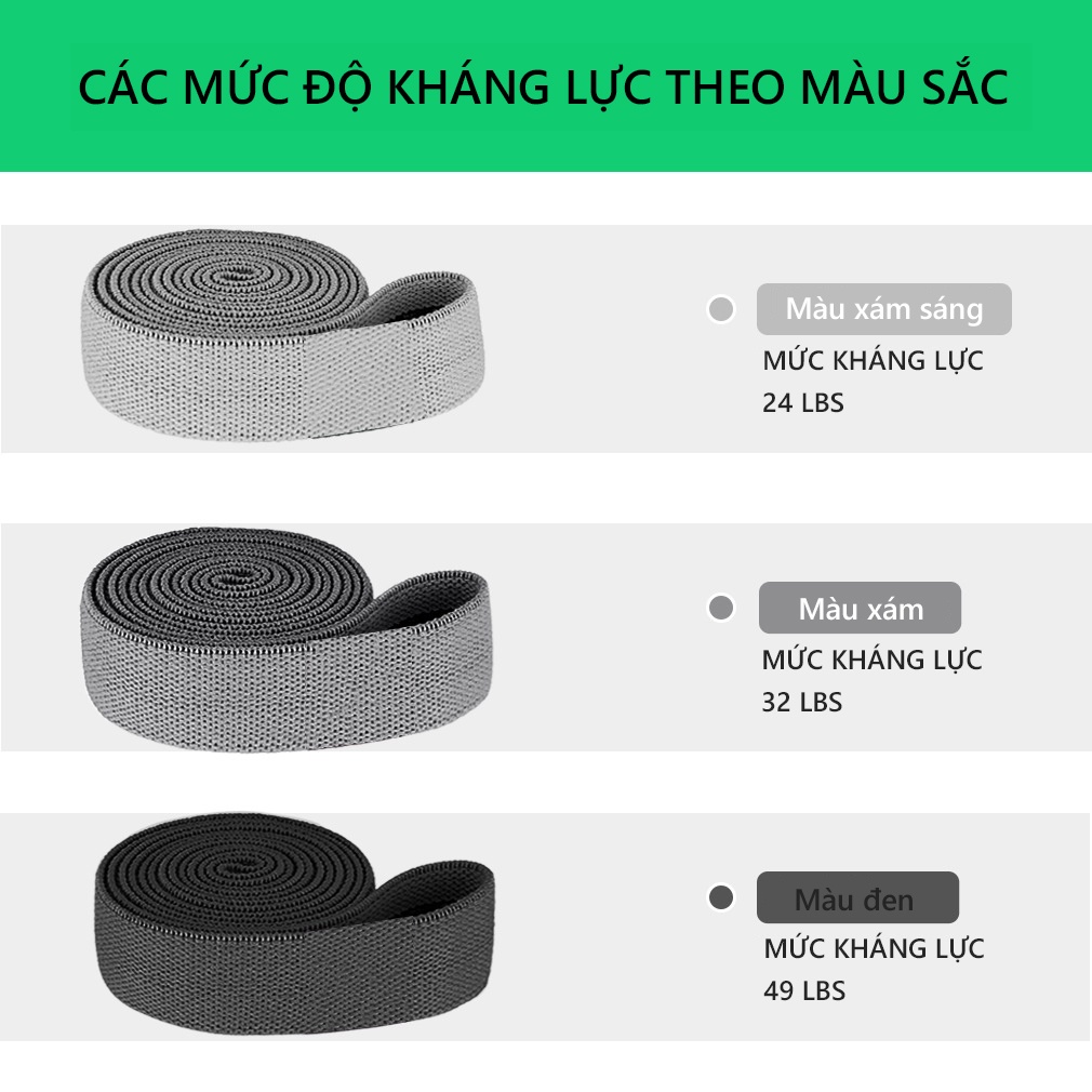 Mô tả Dây Kháng Lực Bảo Hành 12 Tháng Dây Tập Mông Dài 200x3 Cm Chuyên Dụng Tập Mông Đùi Bắp Chân Cleacco B3DKL Boro Sport - 3