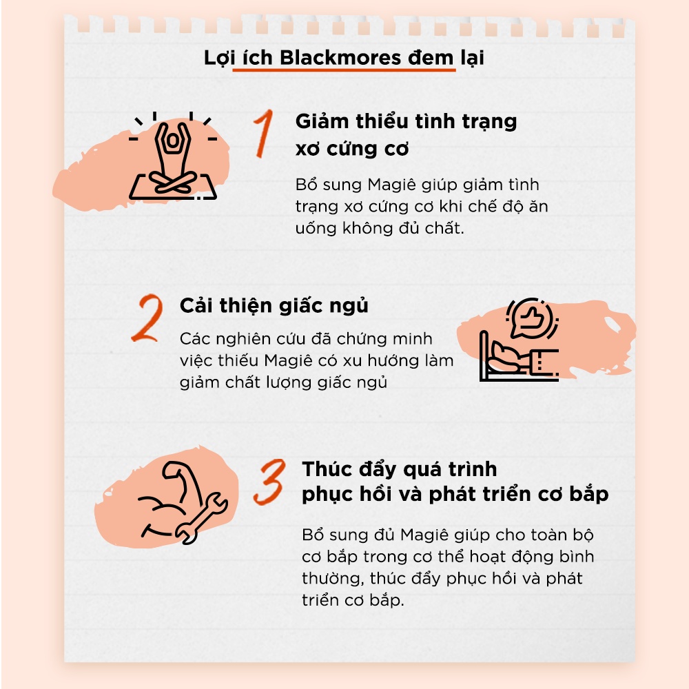 Mô tả Viên Uống Bổ Sung Magie Hỗ Trợ Cơ Bắp Ngăn Ngừa Chuột Rút Blackmores Bio Magnesium Lọ 100 Viên - 3