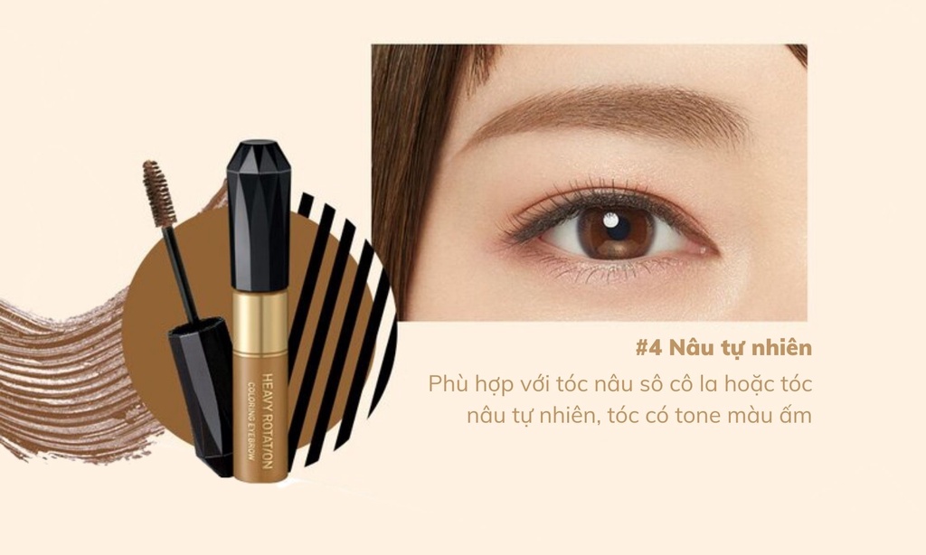 Mô tả Mascara Lông Mày Kissme Đổi Màu Tạm Thời Kissme Heavy Rotation Chống Trôi Siêu Bền - 5