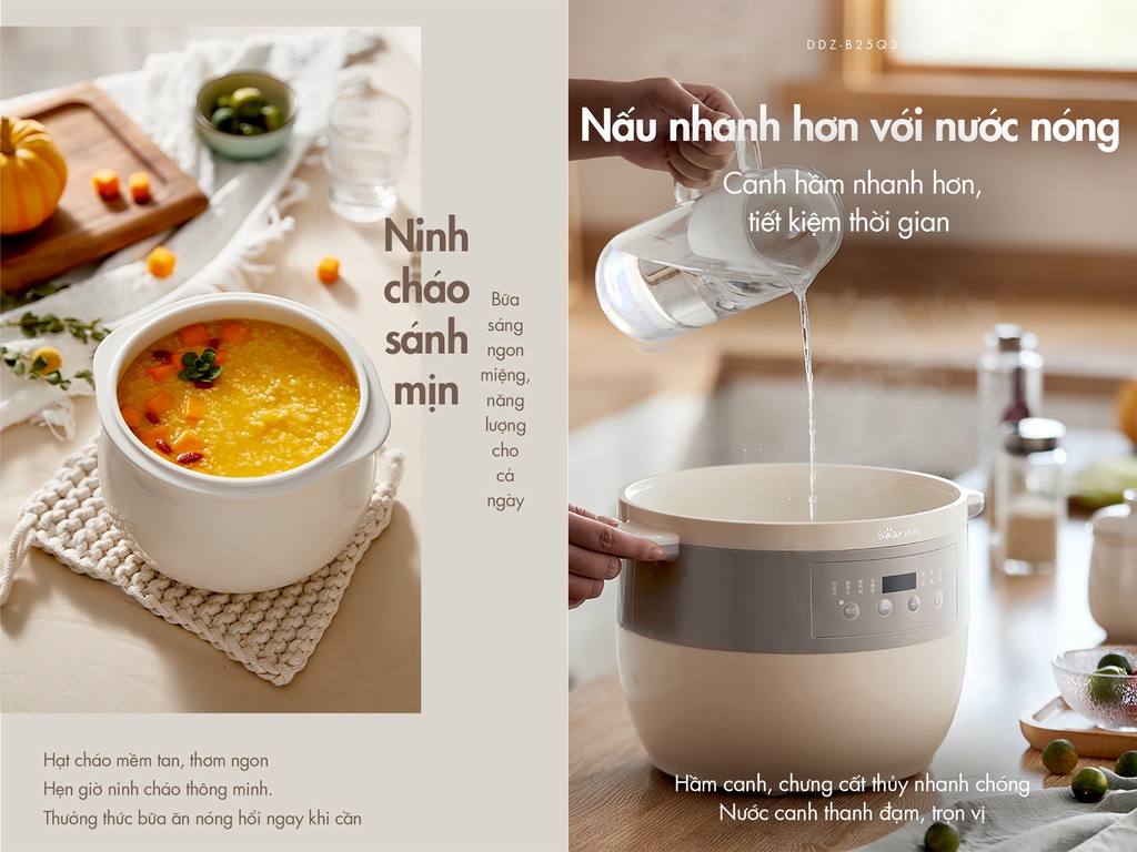 Mô tả Nồi nấu chậm đa năng 2.5L Bear DDZ-B25Q3 - Hàng Chính Hãng - 6