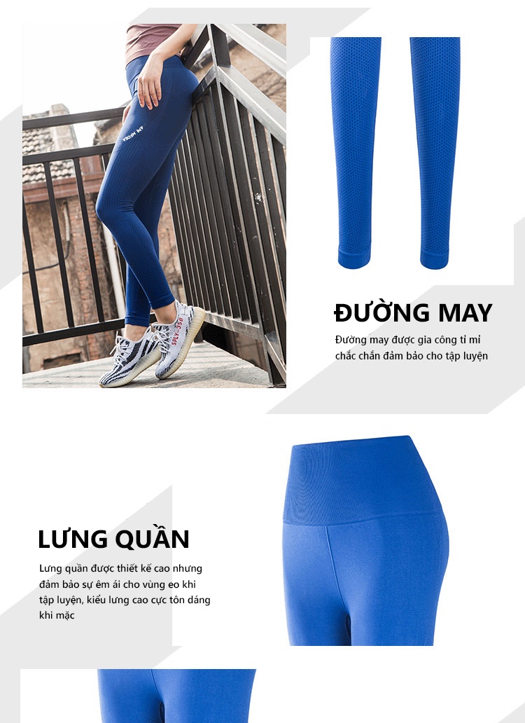 Mô tả Quần Legging Nữ Bảo Hành 12 Tháng Quần Tập Gym Tập Yoga Chất Vải Dệt Thoáng Mát Co Giãn 4 Chiều Cleacco QLN Boro Sport - 2