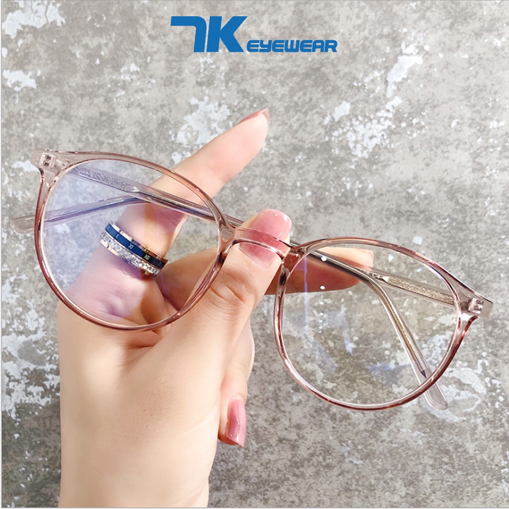 Mô tả Mắt kính cận tròn có sẵn độ 0 - 6 độ tròn nam nữ 7K8243 màu đen, xám, hồng. Tròng kính chống UB, ánh sáng xanh, đổi màu - 4