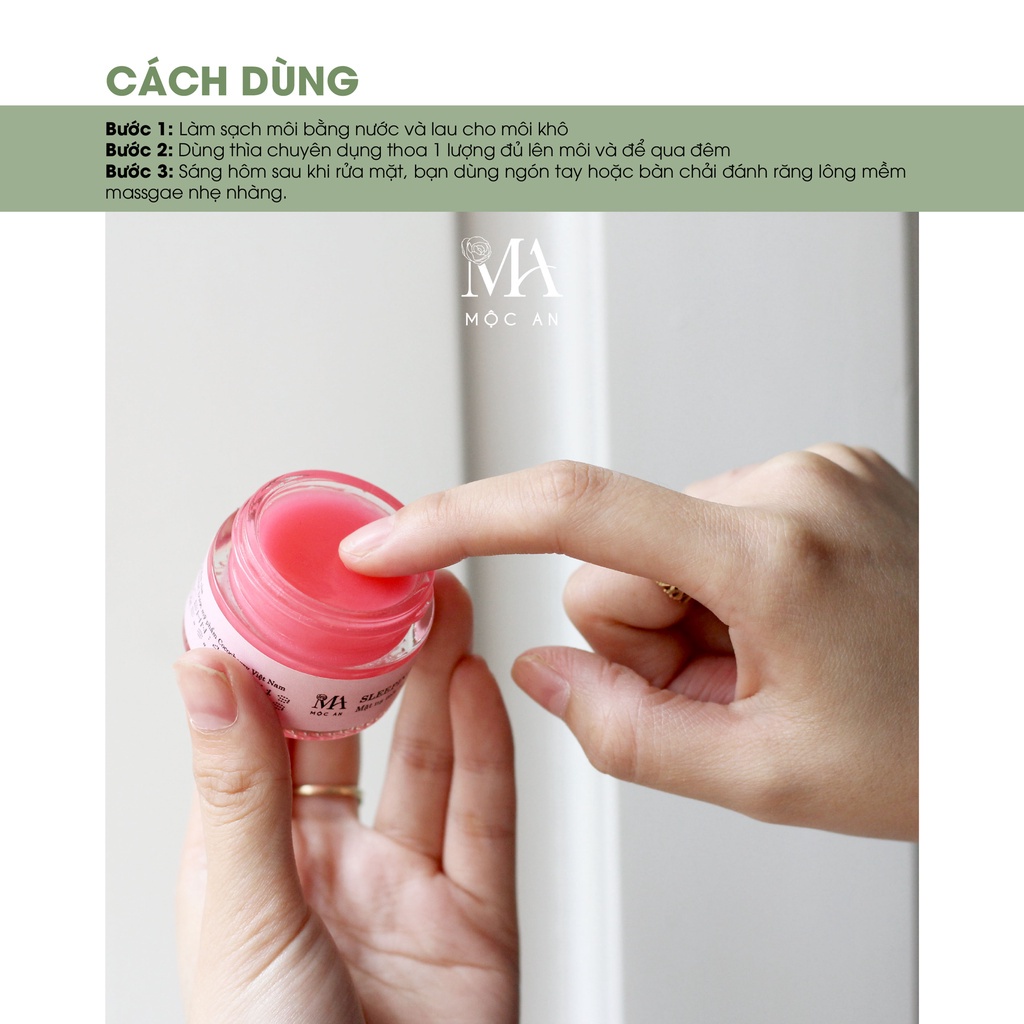 Mô tả Mặt Nạ Môi Sleeping Mask Mộc An Dưỡng Hồng, Giảm Thâm Môi, Cho Đôi Môi Căng Bóng, Mềm Mịn Mini Size 7g - 6