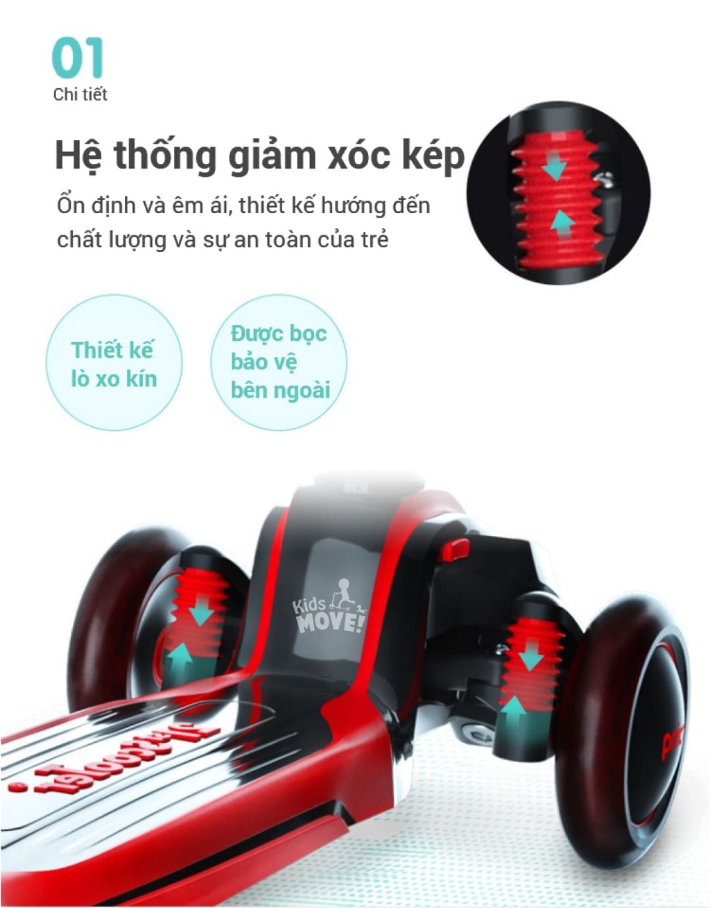 Xe scooter 21stscooter ROD3 điều chỉnh chiều cao