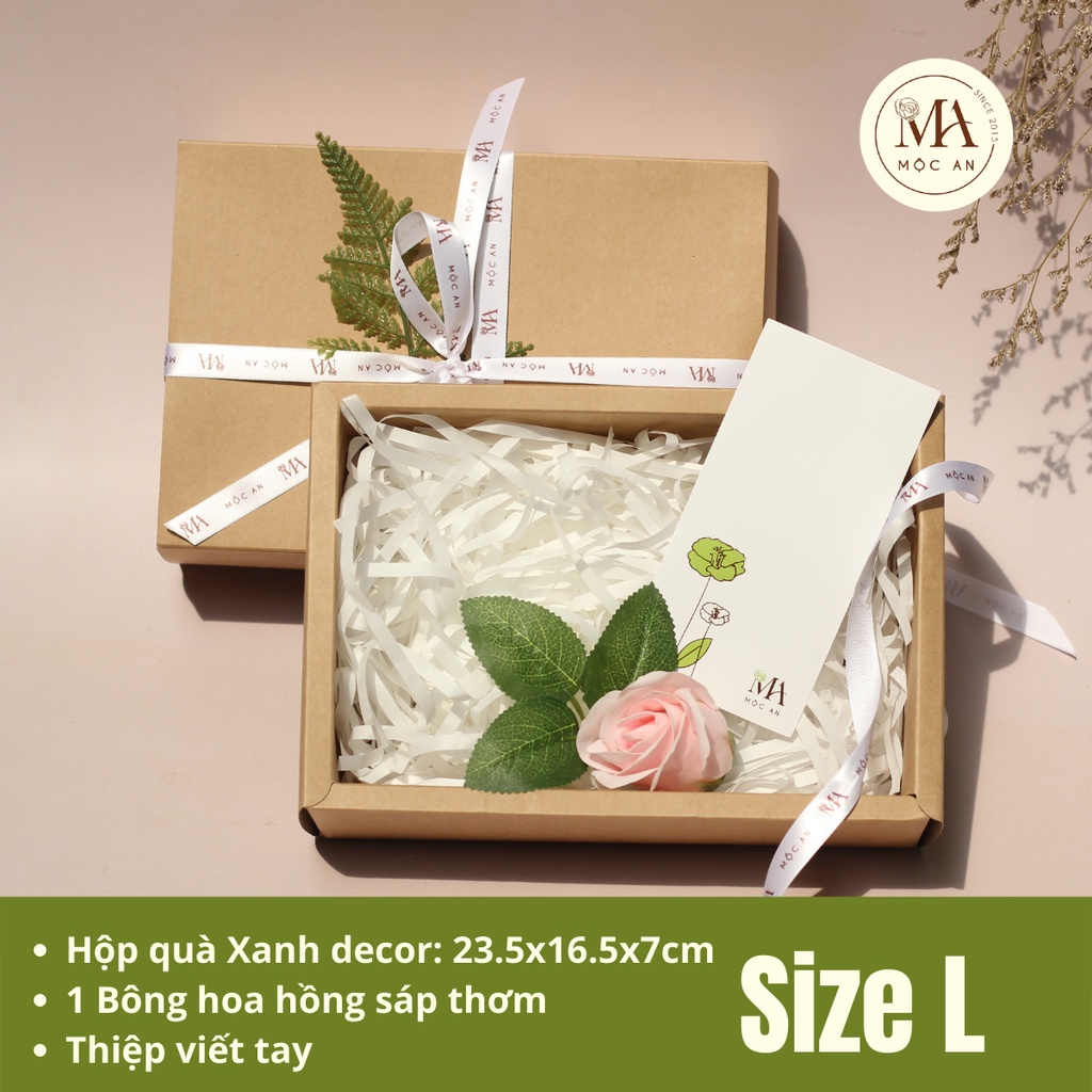 Mô tả Hộp Quà Xanh Chất Liệu Giấy Kraft Thích Hợp Dùng Để Tặng Quà Người Thân, Tăng Sự Tinh Tế Và Tấm Lòng Của Người Gửi - 5