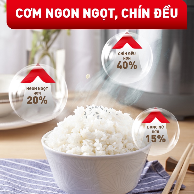 Mô tả Nồi cơm điện tử cao tần Tefal RK818A68 - 1.8L - Lòng nồi niêu - Giữ ấm 12h - Bảo hành 2 năm - 2
