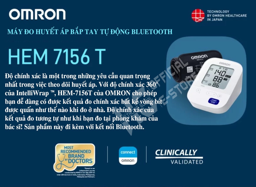 Mô tả Máy Đo Huyết Áp Bắp Tay Kết Nối Bluetooth OMRON HEM-7156T | Cho Kết Quả Chính Xác Như Đo Tại Phòng Khám , Bệnh Viện - 2
