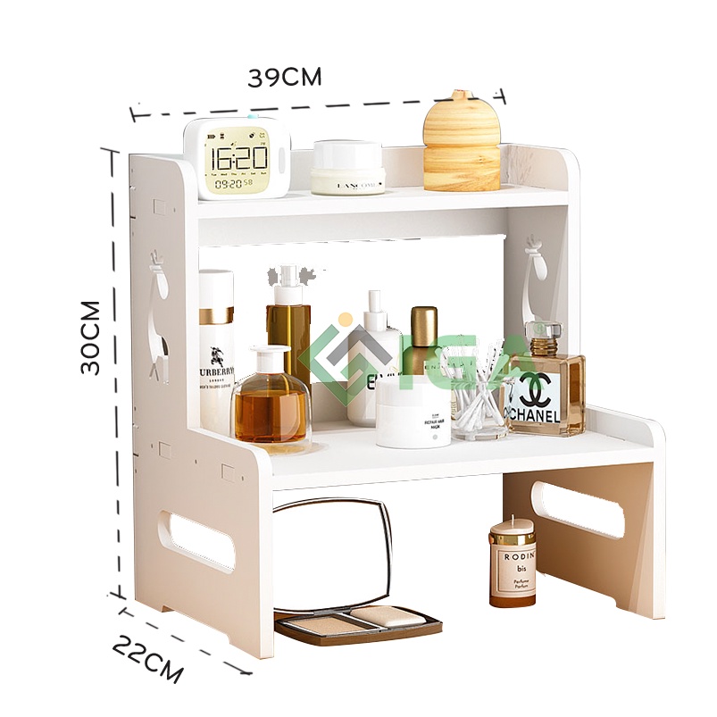 Mô tả Kệ đựng mĩ phẩm 2 tầng IGA họa tiết hiện đại - IG408 - 6
