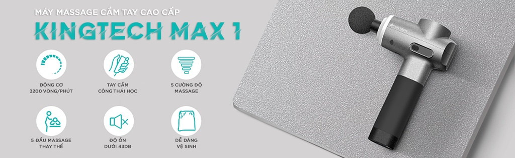 Mô tả Súng Massage Cao Cấp KINGTECH MAX 1 -  Máy Mát xa Chuyên Nghiệp Giúp Giảm Đau, Giãn Cơ Cho Gymer, Runner, Vận Động Viên - 2