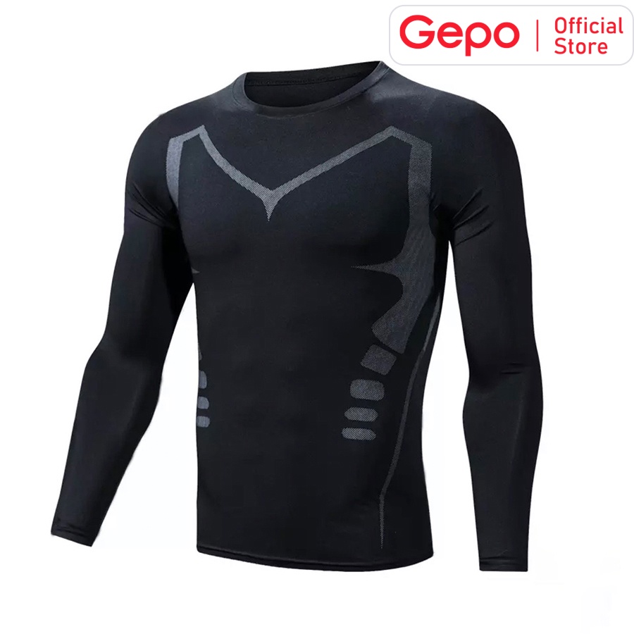 Mô tả Áo Giữ Nhiệt Áo Legging Nam Dài Tay Chuyên Tập Gym Chạy Bộ Đá Bóng GEPO - 3