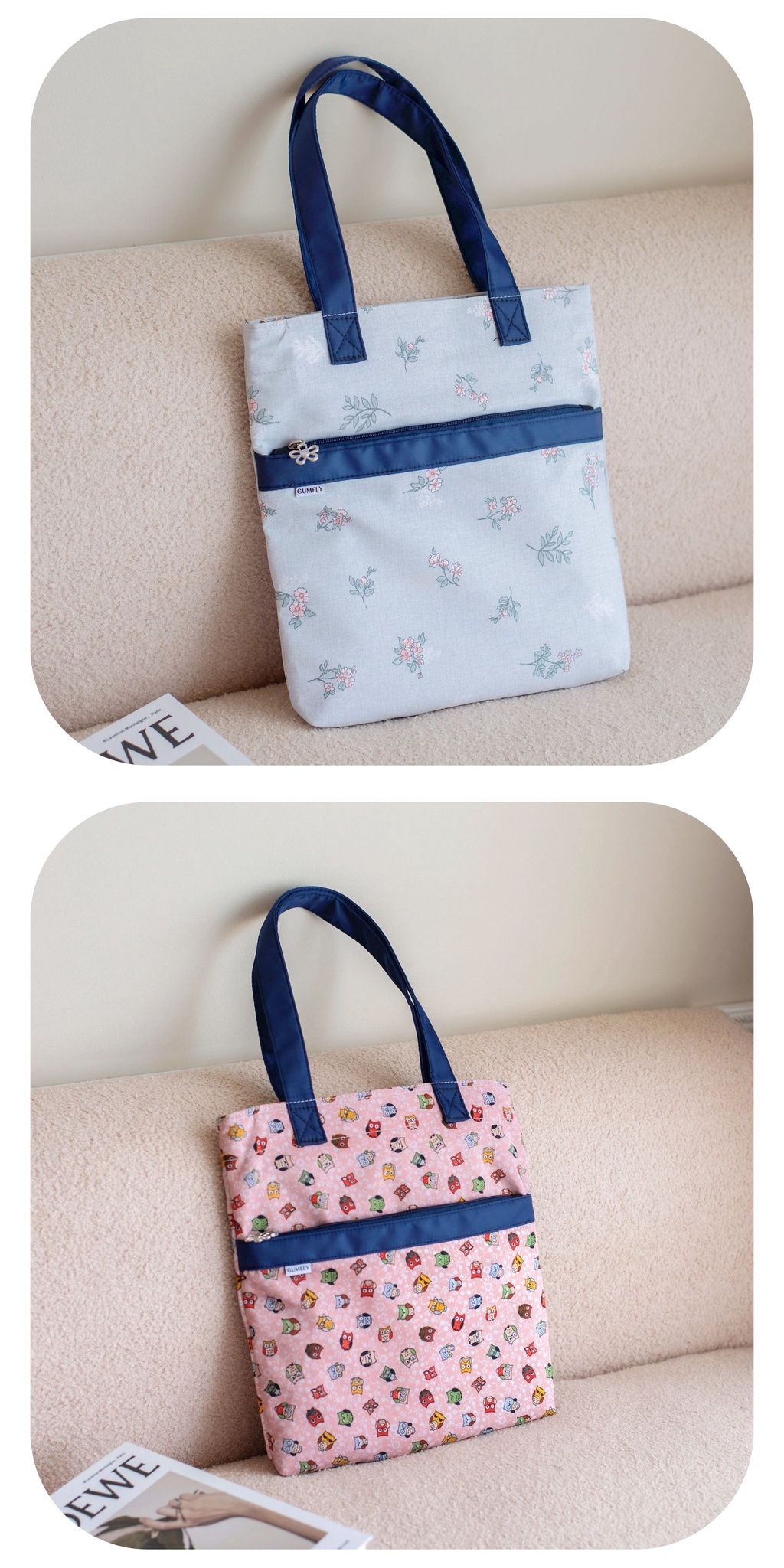 Mô tả Túi vải tote bag nữ đẹp vintage dễ thương nhiều ngăn khoá kéo cao cấp Gumely ViAnh Store GU02 - 2