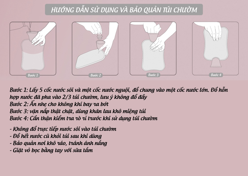 Mô tả Túi chườm ấm bụng Laboon hình con thỏ 500ml, phiên bản thình thêu dễ thương đáng yêu - 4