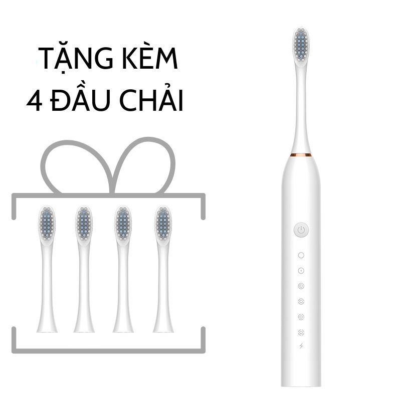 Mô tả Bàn chải điện đa năng JIASHI DELADEP, máy đánh răng Sonic X-3 sóng âm tặng kèm 4 đầu thay thế BCD01 - 11