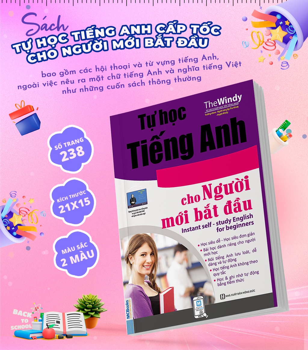 Mô tả Sách - Tự Học Tiếng Anh Cấp Tốc Cho Người Mới Bắt Đầu - Kèm App Học Online - 1