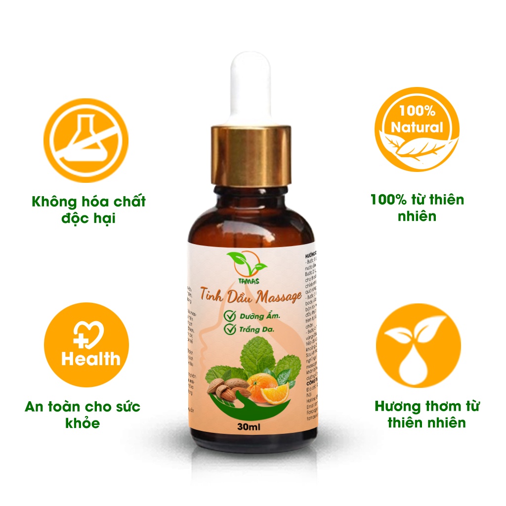 Mô tả Tinh dầu Massage dưỡng ẩm trắng da TAMAS, thành phần từ tinh dầu thiên nhiên, giúp dưỡng trắng da, cải thiện sức khoẻ - 2