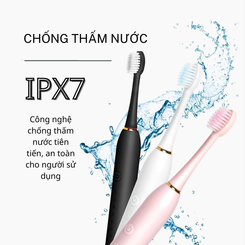Mô tả Bàn chải điện đa năng JIASHI DELADEP, máy đánh răng Sonic X-3 sóng âm tặng kèm 4 đầu thay thế BCD01 - 8