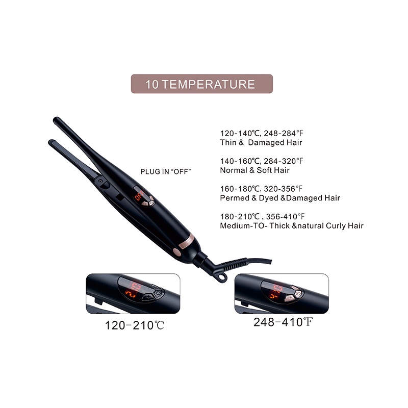 Mô tả Ubeator Máy Duỗi / Uốn Tóc Bằng Titan Màn Hình LCD Kỹ Thuật Số Màu Đen - 1