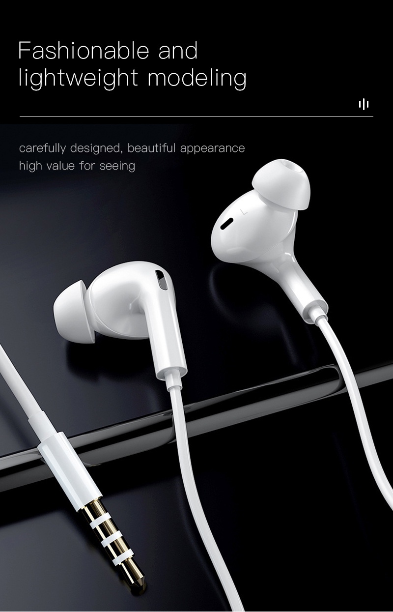 Mô tả Tai nghe nhét tai 
KUULAA dây dẹt cổng lightning type C hỗ trợ điều chỉnh âm lượng thích hợp cho iPhone Xiaomi Huawei - 3