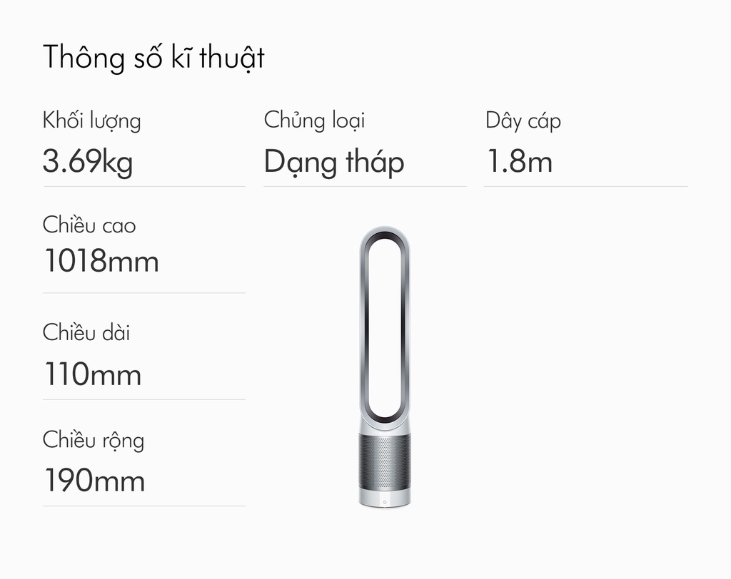Mô tả Máy lọc không khí Dyson Pure Cool ™ Tower TP00 (Trắng Bạc) - 10