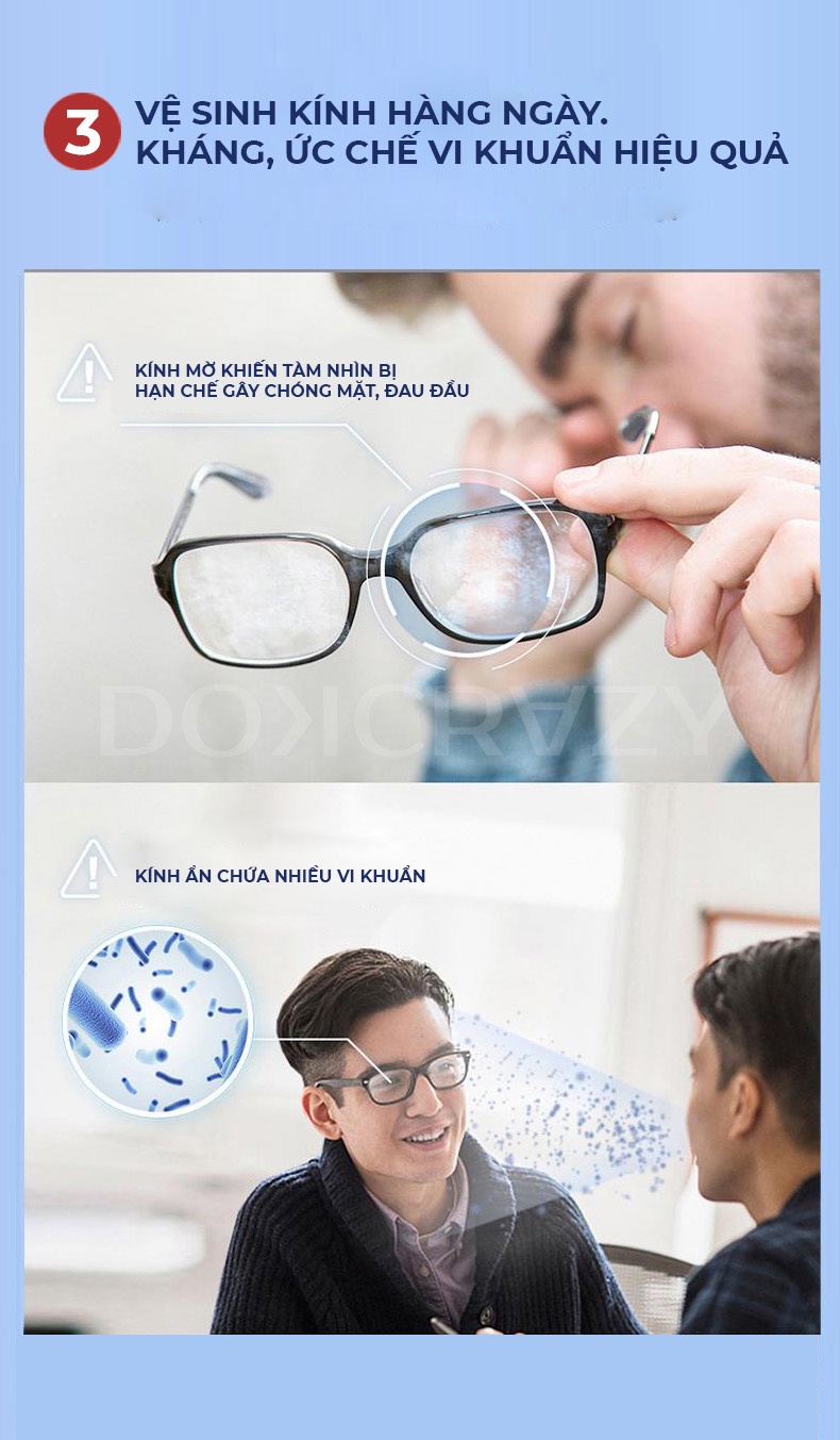 Mô tả Khăn lau kính NANO chuyên dụng DOKCRAZY chống bám hơi nước đi mưa, đeo khẩu trang - 9