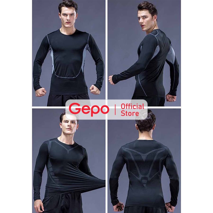 Mô tả Áo Giữ Nhiệt Áo Legging Nam Dài Tay Chuyên Tập Gym Chạy Bộ Đá Bóng GEPO - 12