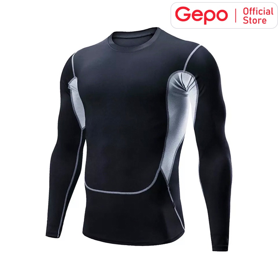 Mô tả Áo Giữ Nhiệt Áo Legging Nam Dài Tay Chuyên Tập Gym Chạy Bộ Đá Bóng GEPO - 2