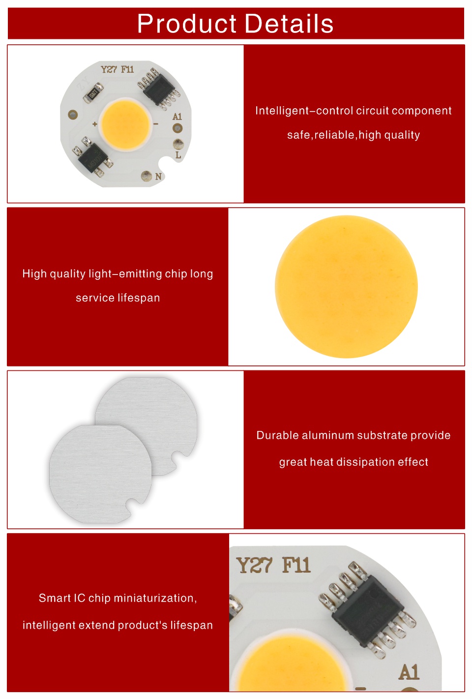 Chip Đèn LED COB 3W 5W 7W 10W 220V Thông Minh IC Không Cần Lái Cho Đèn ...