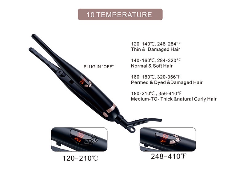 Mô tả Ubeator Máy Duỗi / Uốn Tóc Bằng Titan Màn Hình LCD Kỹ Thuật Số Màu Đen - 7