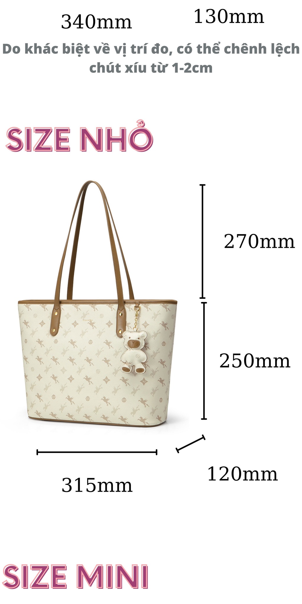 Mô tả Túi Tote Bag nữ Nucelle size to dễ thương thời trang đi học đi làm ViAnh Store 1171966 - 6