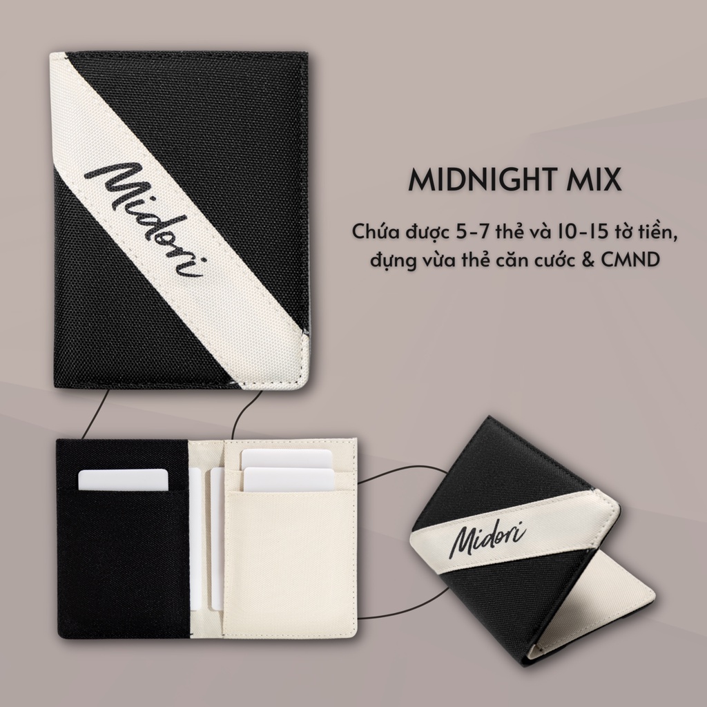 Mô tả Ví Vải Đứng Nữ Phối Màu Polyester Kháng Nước Local Brand Chính Hãng Midori M Studio - 1