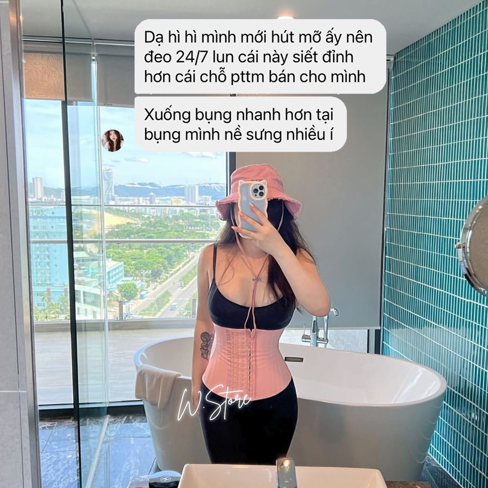 Mô tả Latex Hồng WSTORE 27 Xương Giảm Eo Sau Sinh & Sau Hút Mỡ - Gen Nịt Bụng Latex Chuẩn Chính Hãng - 3