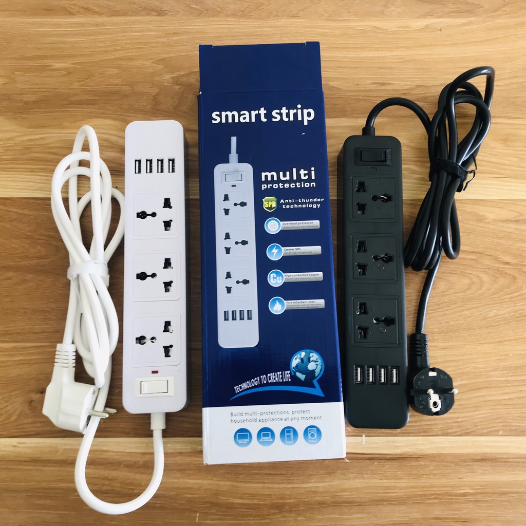 Mô tả [Màu ĐEN] Bộ Ổ Cắm Điện Đa Năng 3 Ổ Cắm Công Suất 2500W Và 4 Cổng USB Sạc Trực Tiếp 11W Dây 2 Mét Chính Hãng Amalife - 3
