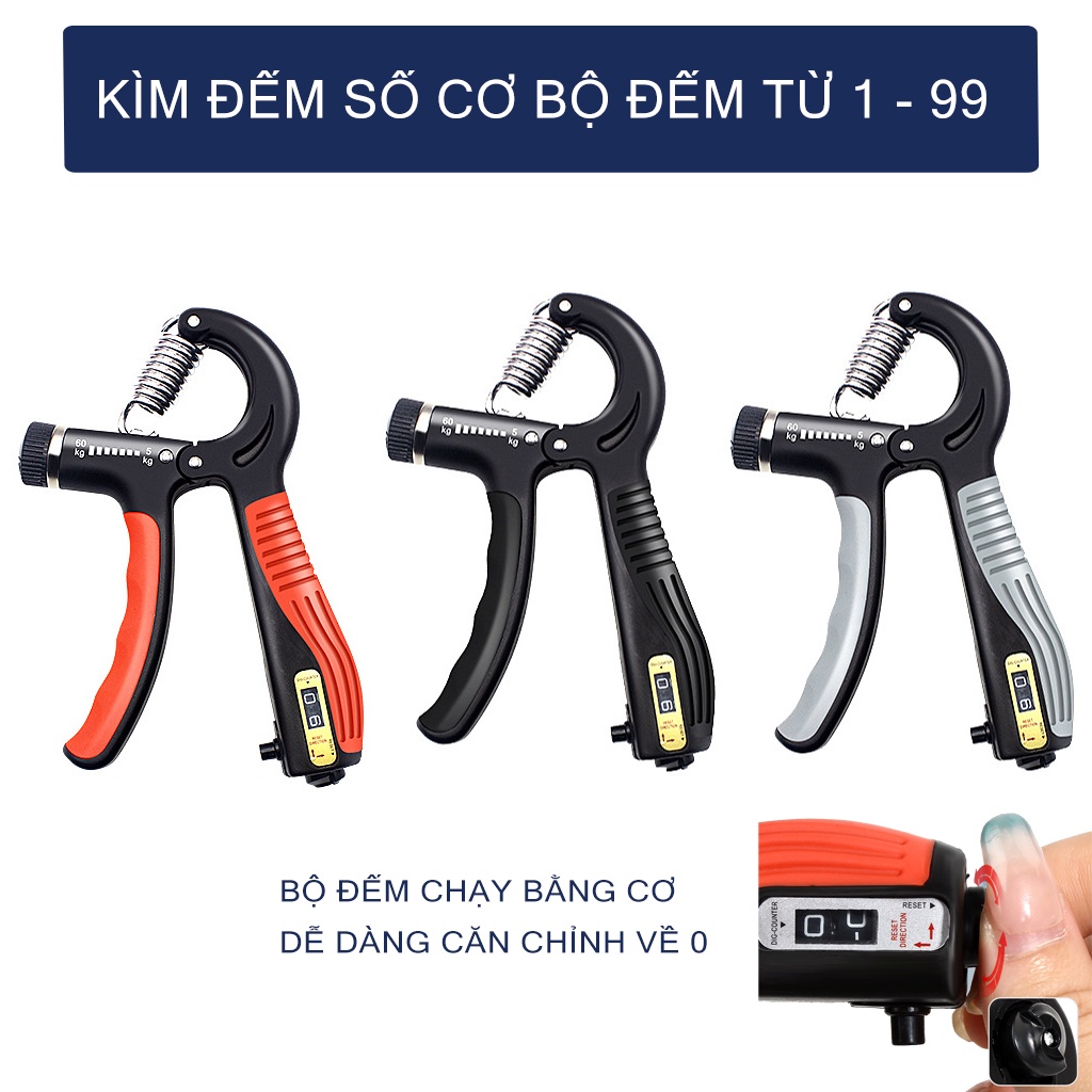 Mô tả Kìm bóp tập cơ tay KUNO kìm tập tay chữ R tập cơ bàn tay cẳng tay, phù hợp chơi thể thao, tập gym, chỉnh lực 5 - 60kg - 6