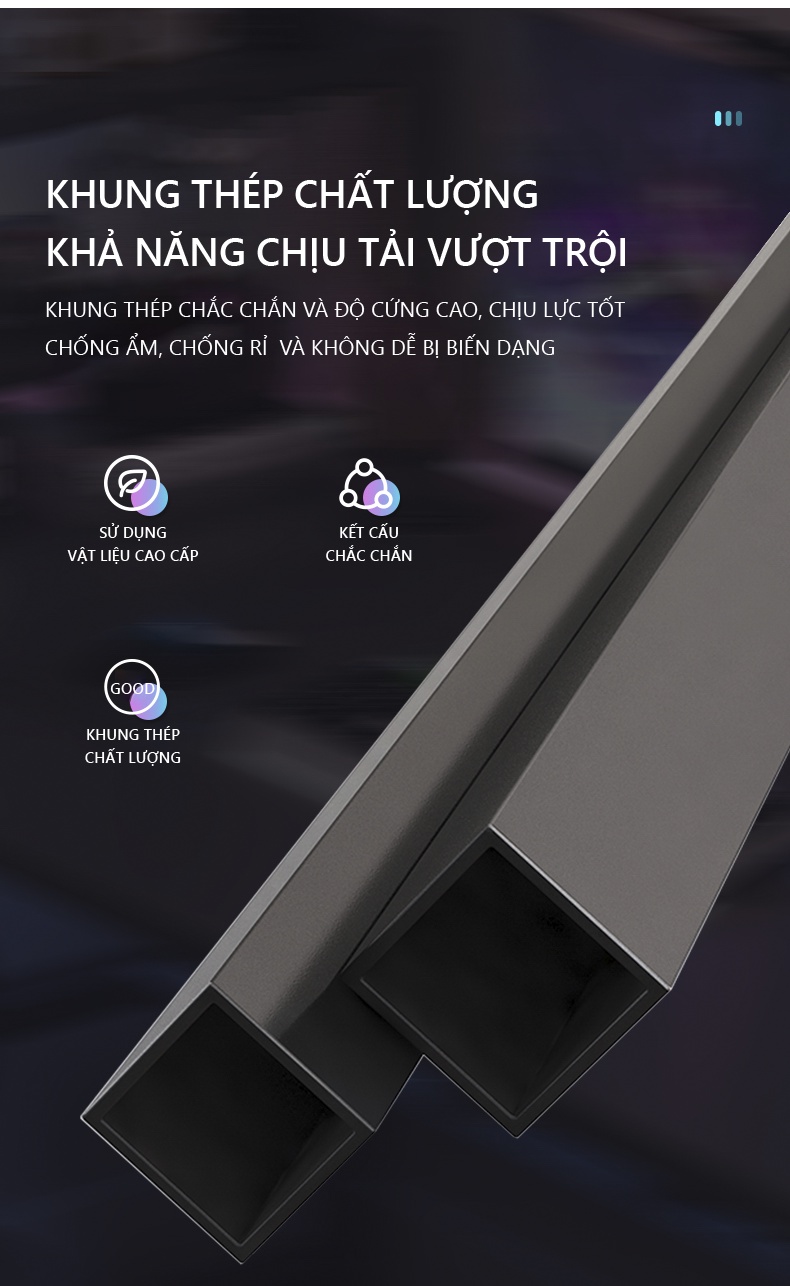 Mô tả Bàn gaming cao cấp khung thép chống ghỉ kích thước lớn sơn phủ tĩnh điện phong cách hiện đại thương hiệu IGA -GM67 - 6